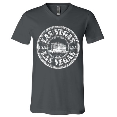 Las Vegas Distressed Circle V-Neck T-Shirt