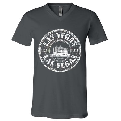 Las Vegas Distressed Circle V-Neck T-Shirt