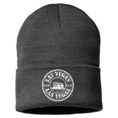 Las Vegas Distressed Circle Sustainable Knit Beanie
