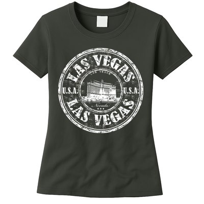 Las Vegas Distressed Circle Womens T-Shirt