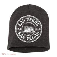 Las Vegas Distressed Circle Short Acrylic Beanie