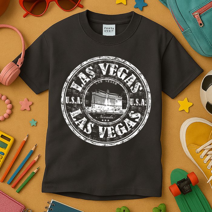 Las Vegas Distressed Circle Kids T-Shirt