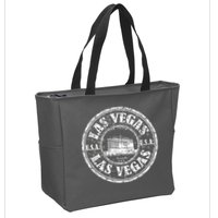 Las Vegas Distressed Circle Zip Tote Bag
