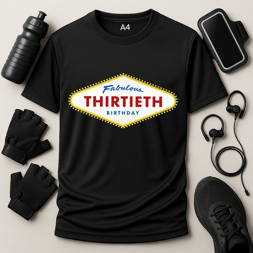 Las Vegas Fabulous Thirtieth Birthday Cooling Performance Crew T-Shirt