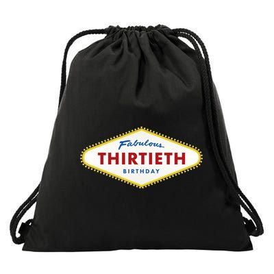 Las Vegas Fabulous Thirtieth Birthday Drawstring Bag
