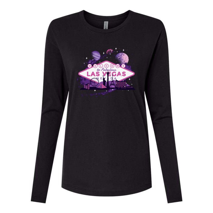 Las Vegas Galaxy Skyline Womens Cotton Relaxed Long Sleeve T-Shirt