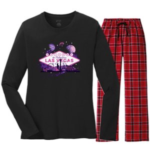 Las Vegas Galaxy Skyline Women's Long Sleeve Flannel Pajama Set 