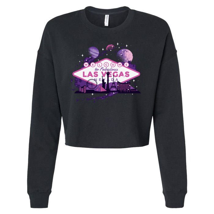 Las Vegas Galaxy Skyline Cropped Pullover Crew