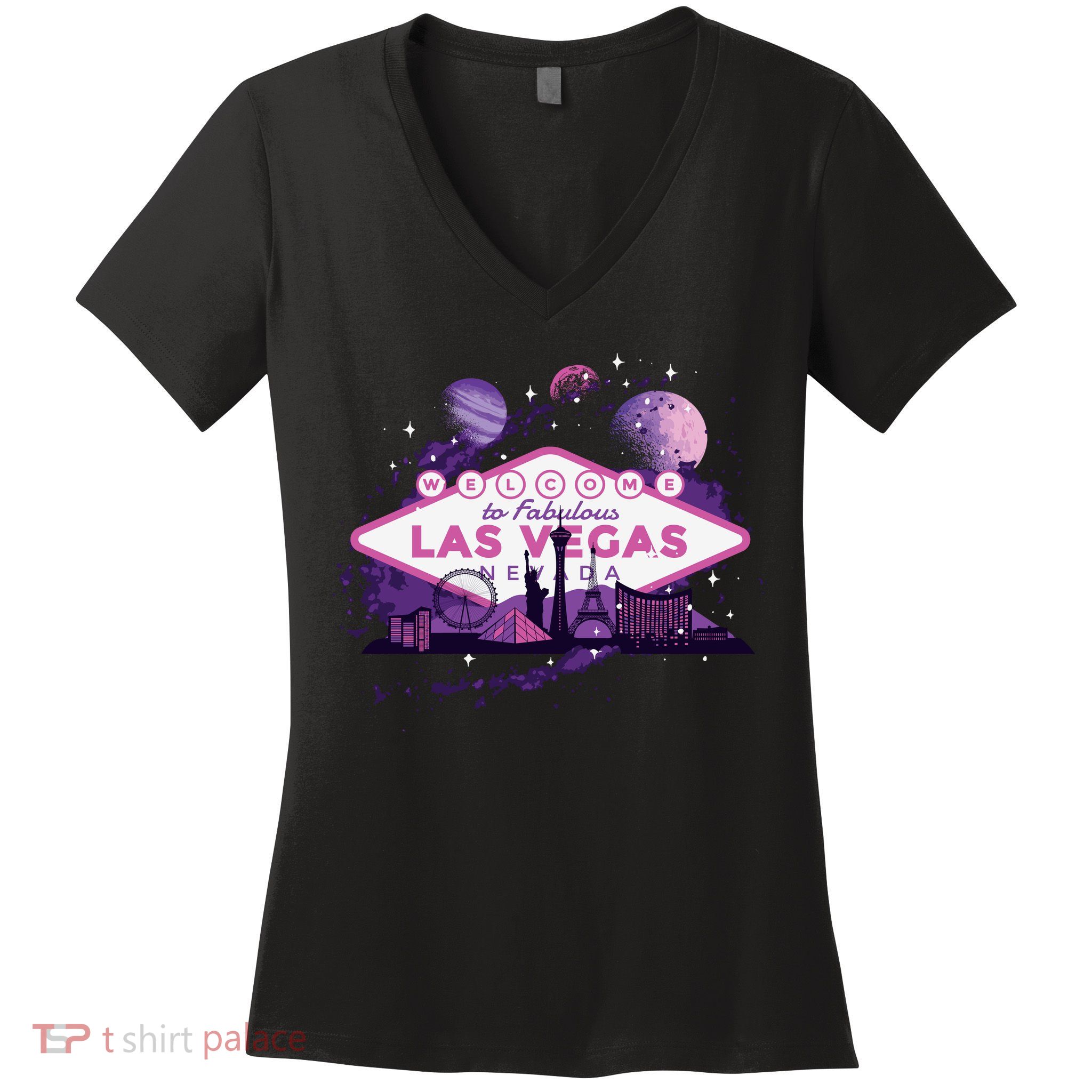Las Vegas Galaxy Skyline Women's V-Neck T-Shirt