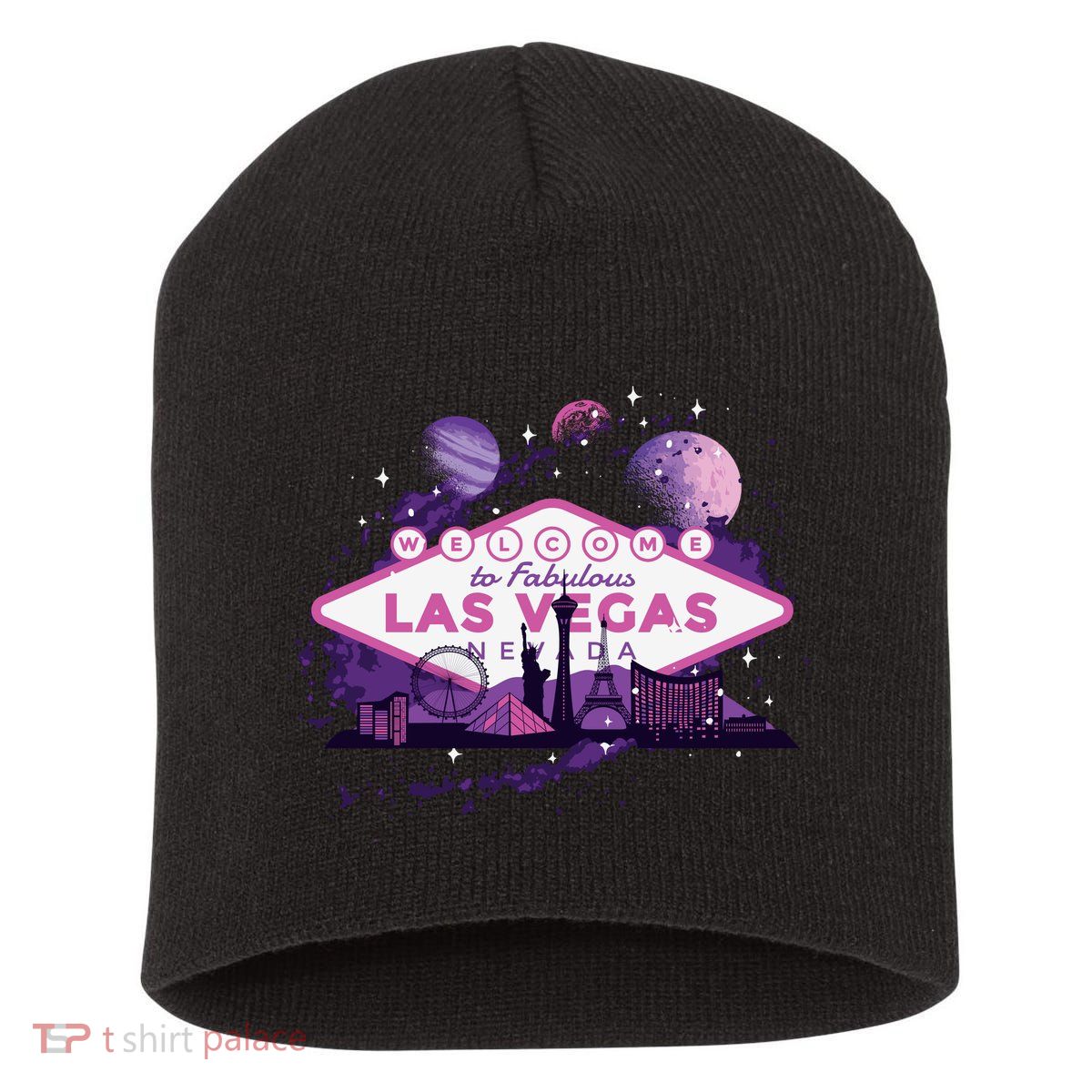 Las Vegas Galaxy Skyline Short Acrylic Beanie