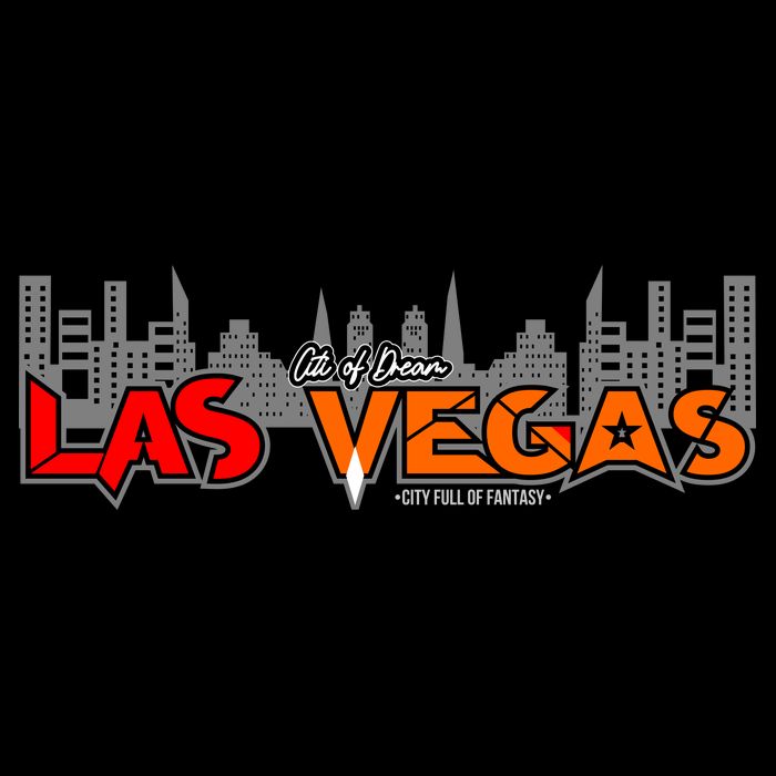Las Vegas Graffiti Skyline Stripe Pom Pom Beanie