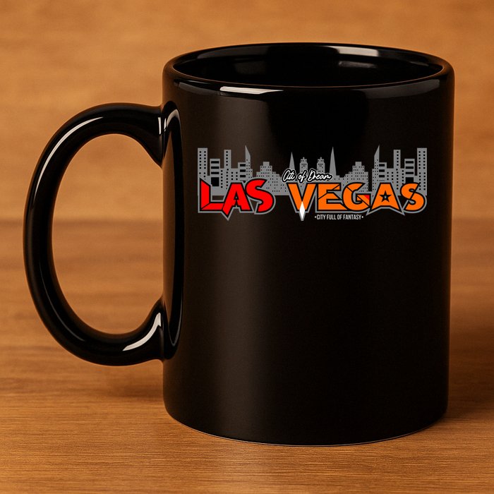 Las Vegas Graffiti Skyline 11oz C Handle Ceramic Mug