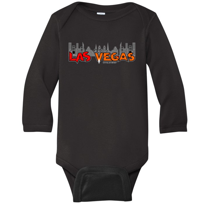 Las Vegas Graffiti Skyline Baby Long Sleeve Bodysuit