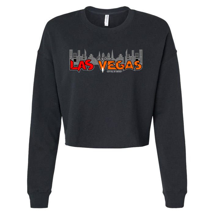 Las Vegas Graffiti Skyline Cropped Pullover Crew