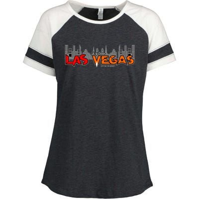 Las Vegas Graffiti Skyline Enza Ladies Jersey Colorblock Tee