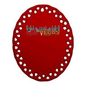 Las Vegas Graffiti Skyline Ceramic Oval Ornament