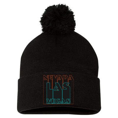 Las Vegas Retro Pom Pom 12in Knit Beanie