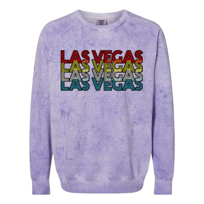 Las Vegas Retro Logo Colorblast Crewneck Sweatshirt