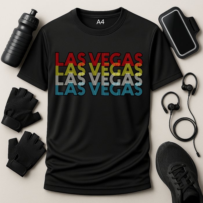 Las Vegas Retro Logo Cooling Performance Crew T-Shirt