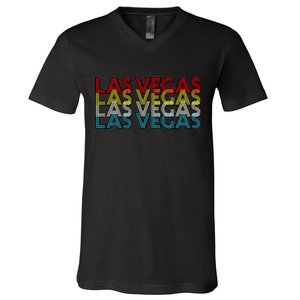 Las Vegas Retro Logo V-Neck T-Shirt