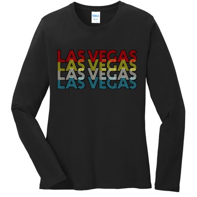 Las Vegas Retro Logo Ladies Long Sleeve Shirt