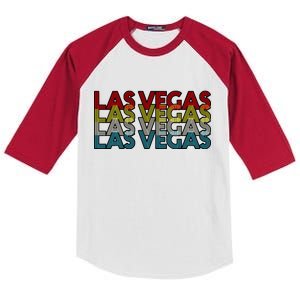 Las Vegas Retro Logo Kids Colorblock Raglan Jersey