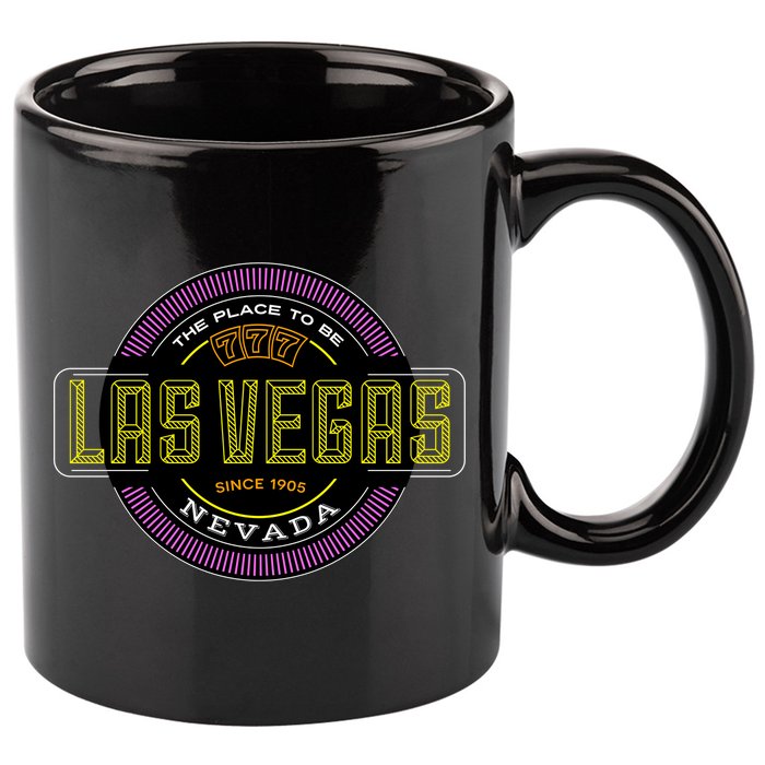 Las Vegas Retro Neon Logo 11oz C Handle Ceramic Mug