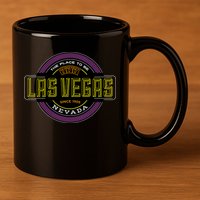 Las Vegas Retro Neon Logo 11oz C Handle Ceramic Mug