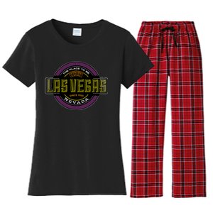 Las Vegas Retro Neon Logo Women's Flannel Pajama Set