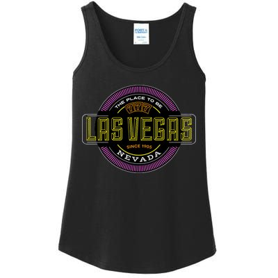 Las Vegas Retro Neon Logo Ladies Essential Tank