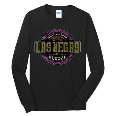 Las Vegas Retro Neon Logo Tall Long Sleeve T-Shirt