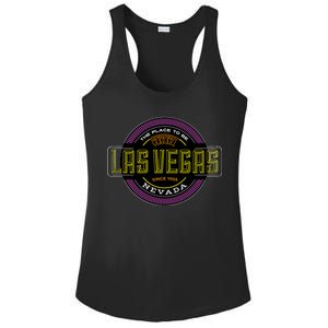 Las Vegas Retro Neon Logo Ladies PosiCharge Competitor Racerback Tank