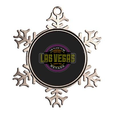 Las Vegas Retro Neon Logo Metallic Star Ornament