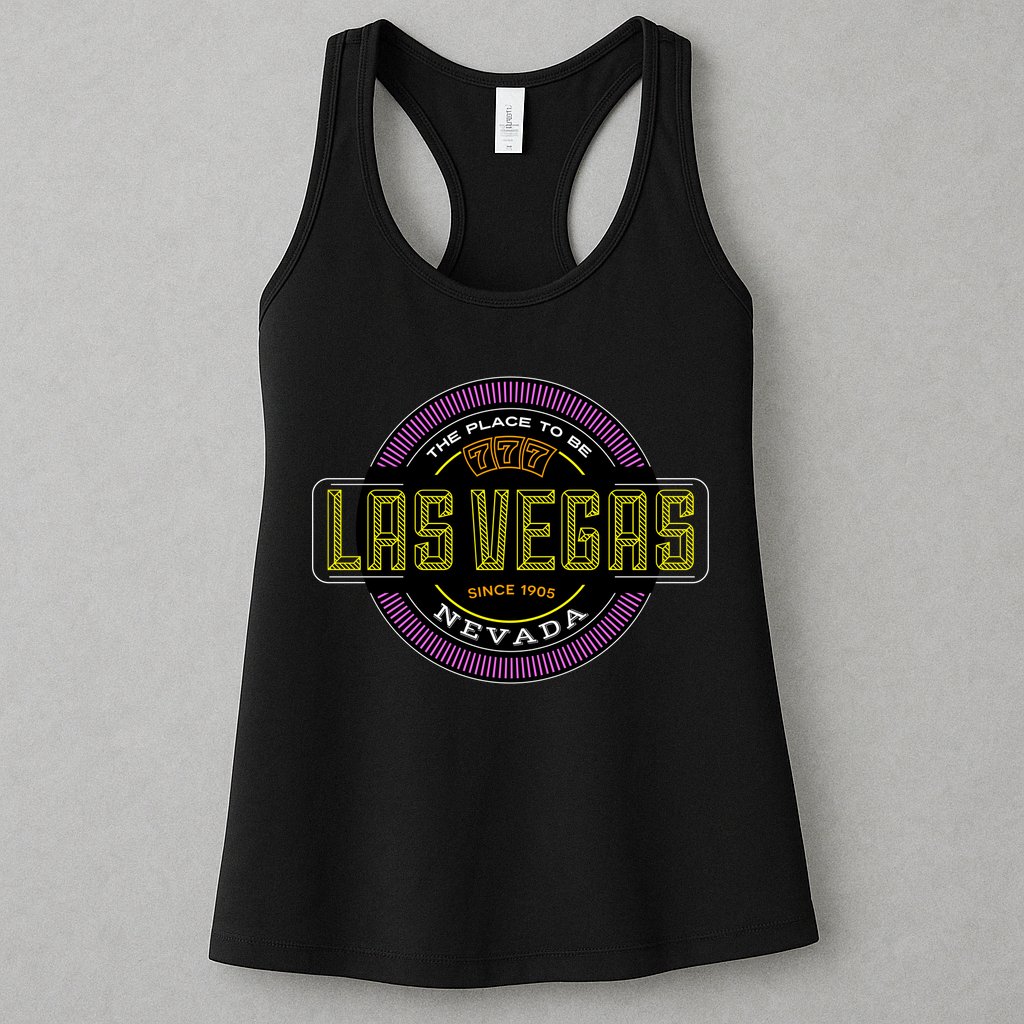 Las Vegas Retro Neon Logo Womens Tank Top