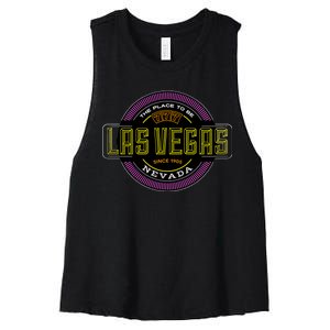 Las Vegas Retro Neon Logo Women's Racerback Cropped Tank