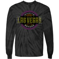 Las Vegas Retro Neon Logo Tie-Dye Long Sleeve Shirt