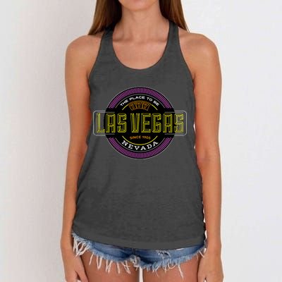 Las Vegas Retro Neon Logo Women's Knotted Racerback Tank