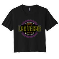 Las Vegas Retro Neon Logo Women's Crop Top Tee