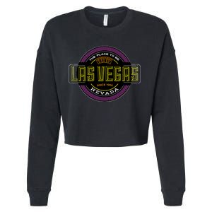 Las Vegas Retro Neon Logo Cropped Pullover Crew