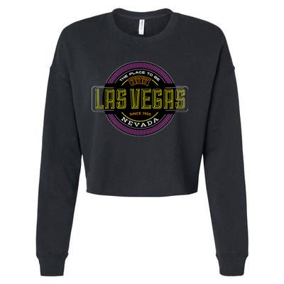 Las Vegas Retro Neon Logo Cropped Pullover Crew