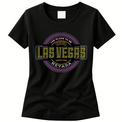 Las Vegas Retro Neon Logo Womens T-Shirt