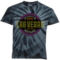 Las Vegas Retro Neon Logo Kids Tie-Dye T-Shirt