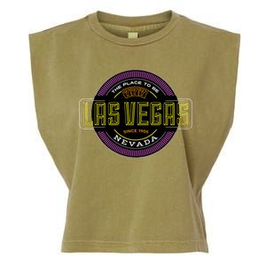 Las Vegas Retro Neon Logo Garment-Dyed Women's Muscle Tee