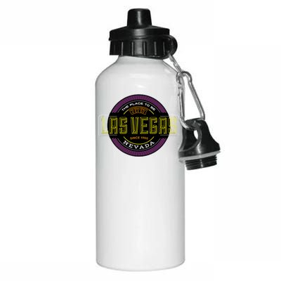 Las Vegas Retro Neon Logo Aluminum Water Bottle 