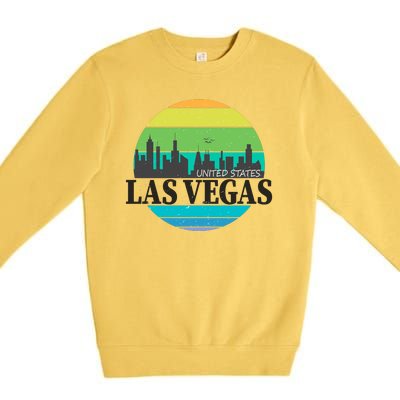 Las Vegas Retro Skyline Premium Crewneck Sweatshirt