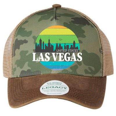 Las Vegas Retro Skyline Legacy Tie Dye Trucker Hat