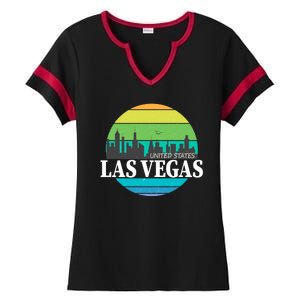 Las Vegas Retro Skyline Ladies Halftime Notch Neck Tee