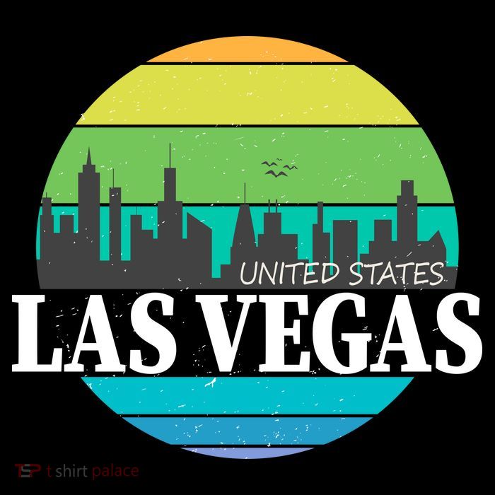 Las Vegas Retro Skyline Stripe Pom Pom Beanie