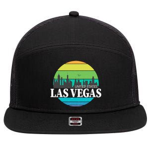 Las Vegas Retro Skyline 7 Panel Mesh Trucker Snapback Hat