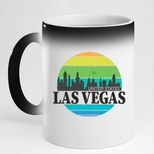 Las Vegas Retro Skyline 11oz Black Color Changing Mug